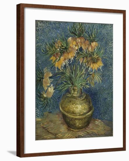 Fritillaires couronne impériale dans un vase de cuivre-Vincent van Gogh-Framed Giclee Print