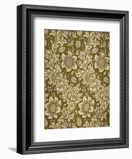 Fritillary Wallpaper, Colour Woodblock Print, England, 1885-William Morris-Framed Giclee Print