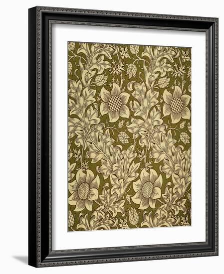 Fritillary Wallpaper, Colour Woodblock Print, England, 1885-William Morris-Framed Giclee Print