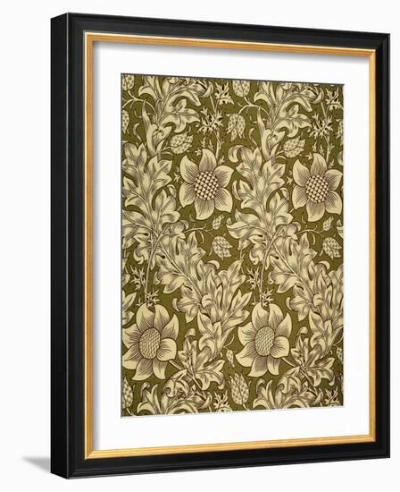 Fritillary Wallpaper, Colour Woodblock Print, England, 1885-William Morris-Framed Giclee Print