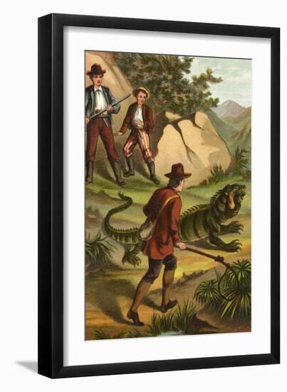 Fritz Finds an Iguana-Johann David Wyss-Framed Art Print