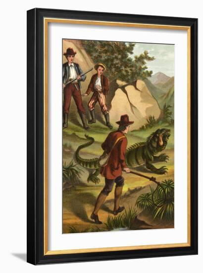 Fritz Finds an Iguana-Johann David Wyss-Framed Art Print