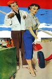 The Flying Wife - Saturday Evening Post "Men at the Top", August 16, 1958 pg.31-Fritz Willis-Giclee Print