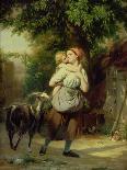 A Mother and Child with a Goat-Fritz Zuber-Buhler-Giclee Print