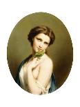 A Young Beauty with a Parakeet-Fritz Zuber-Buhler-Framed Giclee Print
