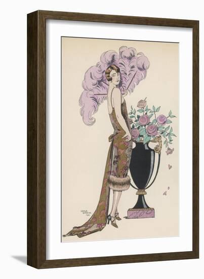 Frock Fur and Feather Fan-Georges Barbier-Framed Photographic Print