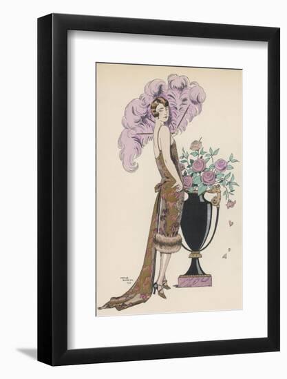 Frock Fur and Feather Fan-Georges Barbier-Framed Photographic Print