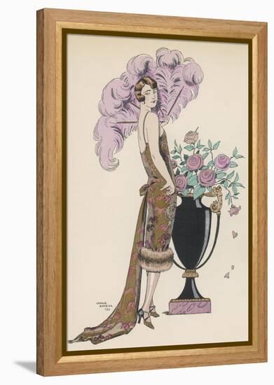 Frock Fur and Feather Fan-Georges Barbier-Framed Premier Image Canvas