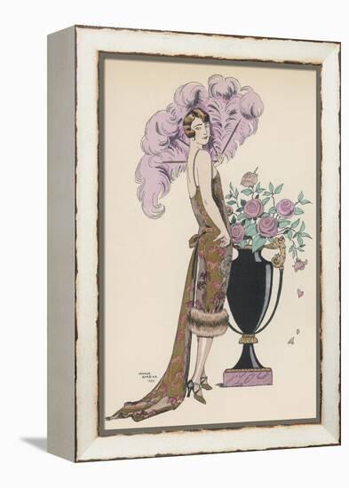 Frock Fur and Feather Fan-Georges Barbier-Framed Premier Image Canvas