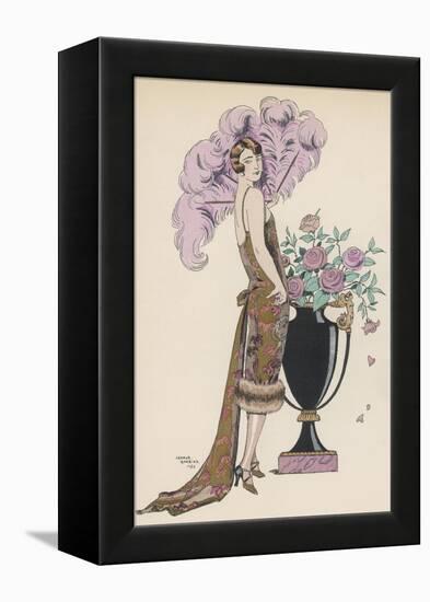 Frock Fur and Feather Fan-Georges Barbier-Framed Premier Image Canvas