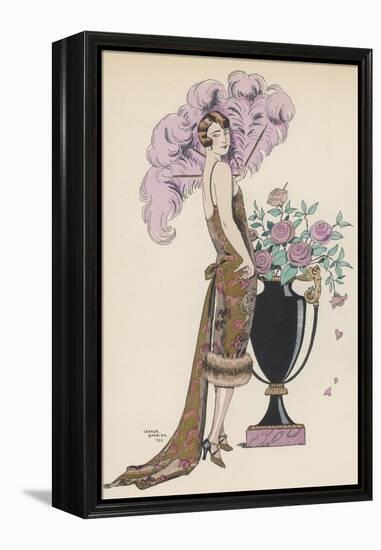 Frock Fur and Feather Fan-Georges Barbier-Framed Premier Image Canvas