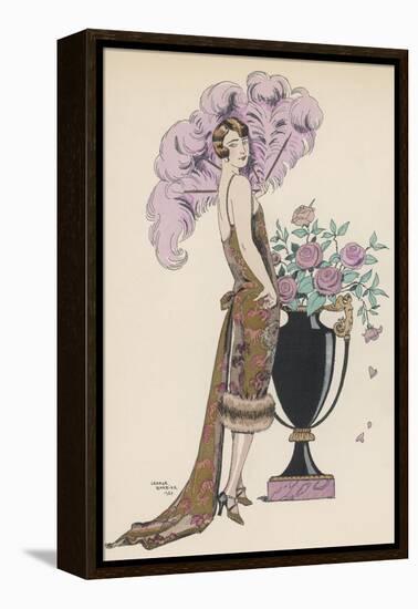 Frock Fur and Feather Fan-Georges Barbier-Framed Premier Image Canvas