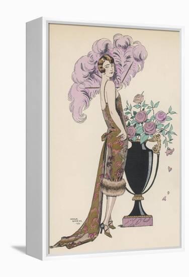 Frock Fur and Feather Fan-Georges Barbier-Framed Premier Image Canvas