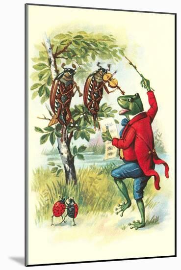 Frog and Beetle Band-null-Mounted Art Print