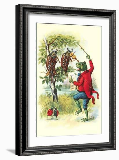 Frog and Beetle Band-null-Framed Art Print