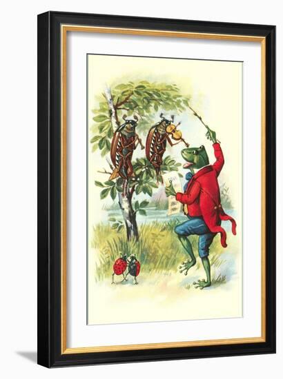 Frog and Beetle Band-null-Framed Art Print