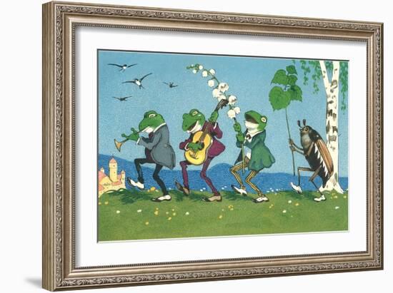 Frog and Beetle Band-null-Framed Art Print