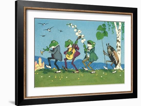 Frog and Beetle Band-null-Framed Art Print