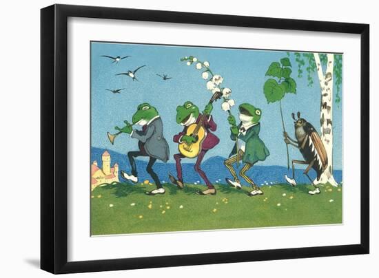 Frog and Beetle Band-null-Framed Art Print