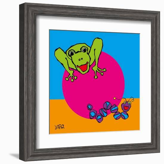 Frog and Caterpillar-Yaro-Framed Art Print