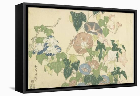 Frog and Morning Glories, C. 1832-Katsushika Hokusai-Framed Premier Image Canvas