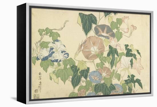 Frog and Morning Glories, C. 1832-Katsushika Hokusai-Framed Premier Image Canvas
