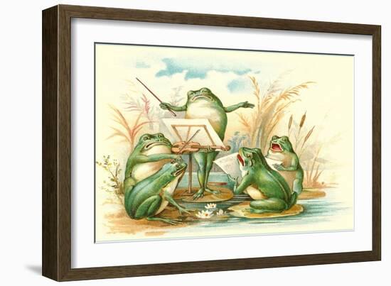 Frog Ensemble--Framed Art Print