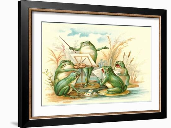 Frog Ensemble-null-Framed Art Print