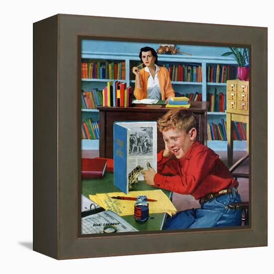 "Frog in the Library", February 25, 1956-Richard Sargent-Framed Premier Image Canvas