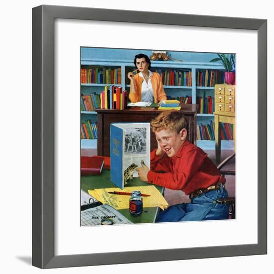 "Frog in the Library", February 25, 1956-Richard Sargent-Framed Giclee Print