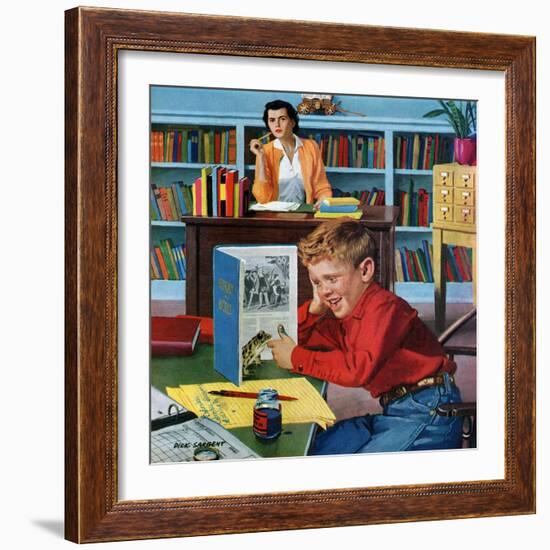 "Frog in the Library", February 25, 1956-Richard Sargent-Framed Giclee Print