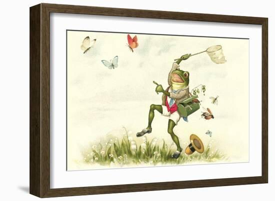 Frog Lepidopterist-null-Framed Premium Giclee Print