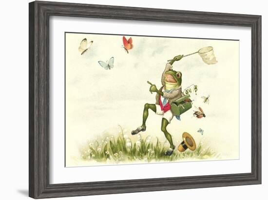 Frog Lepidopterist-null-Framed Art Print