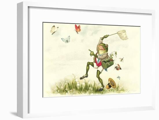 Frog Lepidopterist-null-Framed Art Print