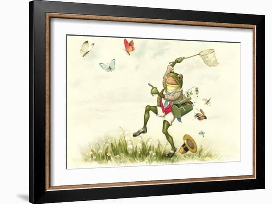 Frog Lepidopterist--Framed Art Print