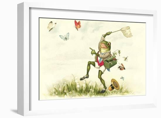 Frog Lepidopterist--Framed Art Print