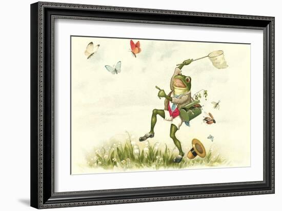 Frog Lepidopterist-null-Framed Art Print