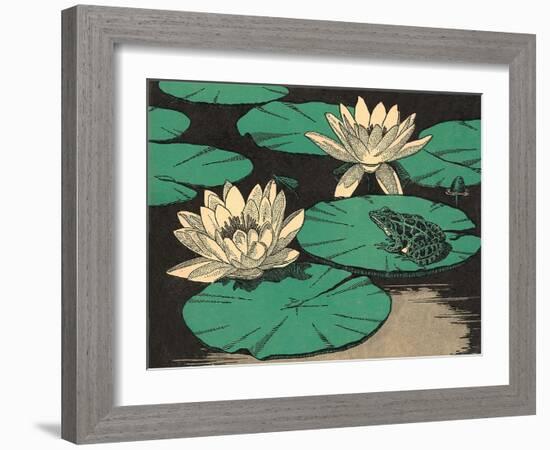 Frog on Lily Pad-null-Framed Art Print
