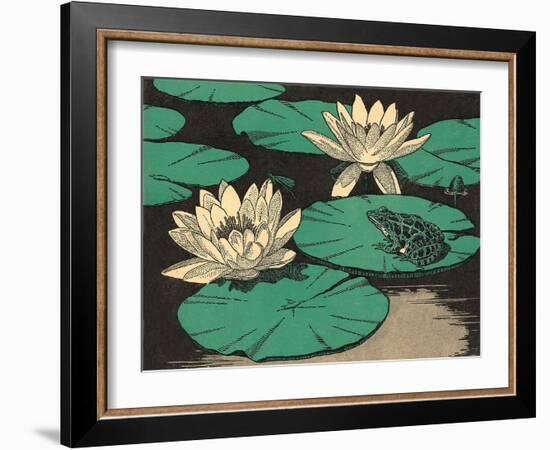 Frog on Lily Pad-null-Framed Art Print