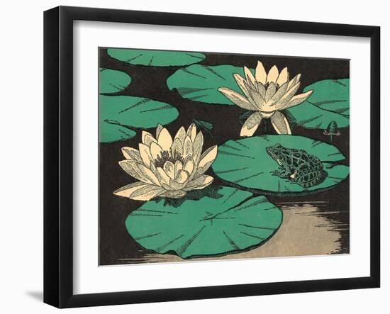 Frog on Lily Pad-null-Framed Art Print