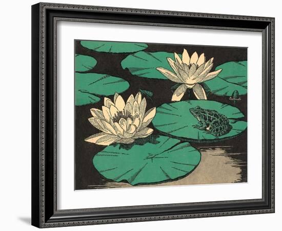 Frog on Lily Pad-null-Framed Art Print