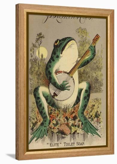 Frog Playing Banjo-null-Framed Premier Image Canvas