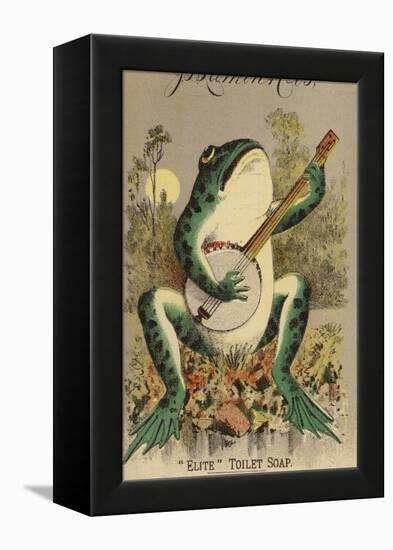 Frog Playing Banjo-null-Framed Premier Image Canvas