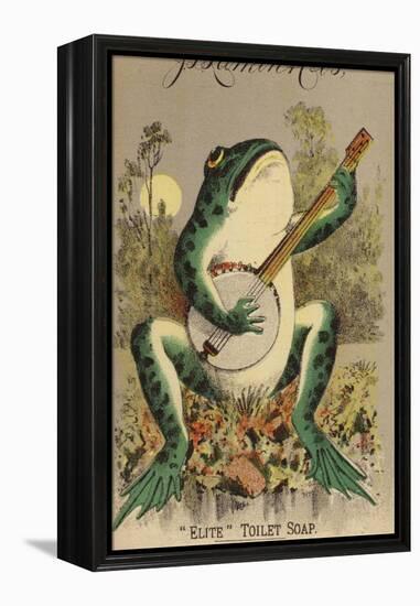 Frog Playing Banjo-null-Framed Premier Image Canvas