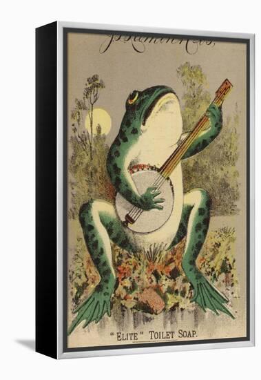 Frog Playing Banjo-null-Framed Premier Image Canvas