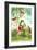 Frog Playing Flute-null-Framed Premium Giclee Print