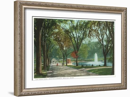 Frog Pond, Common, Boston, Massachusetts-null-Framed Art Print