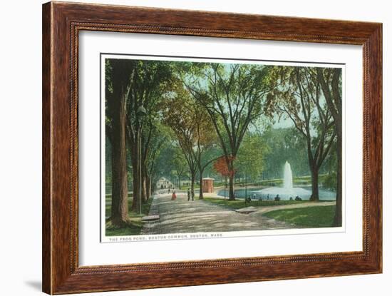 Frog Pond, Common, Boston, Massachusetts-null-Framed Art Print