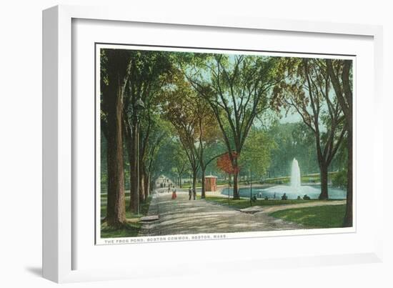 Frog Pond, Common, Boston, Massachusetts-null-Framed Art Print