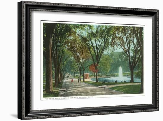 Frog Pond, Common, Boston, Massachusetts-null-Framed Art Print